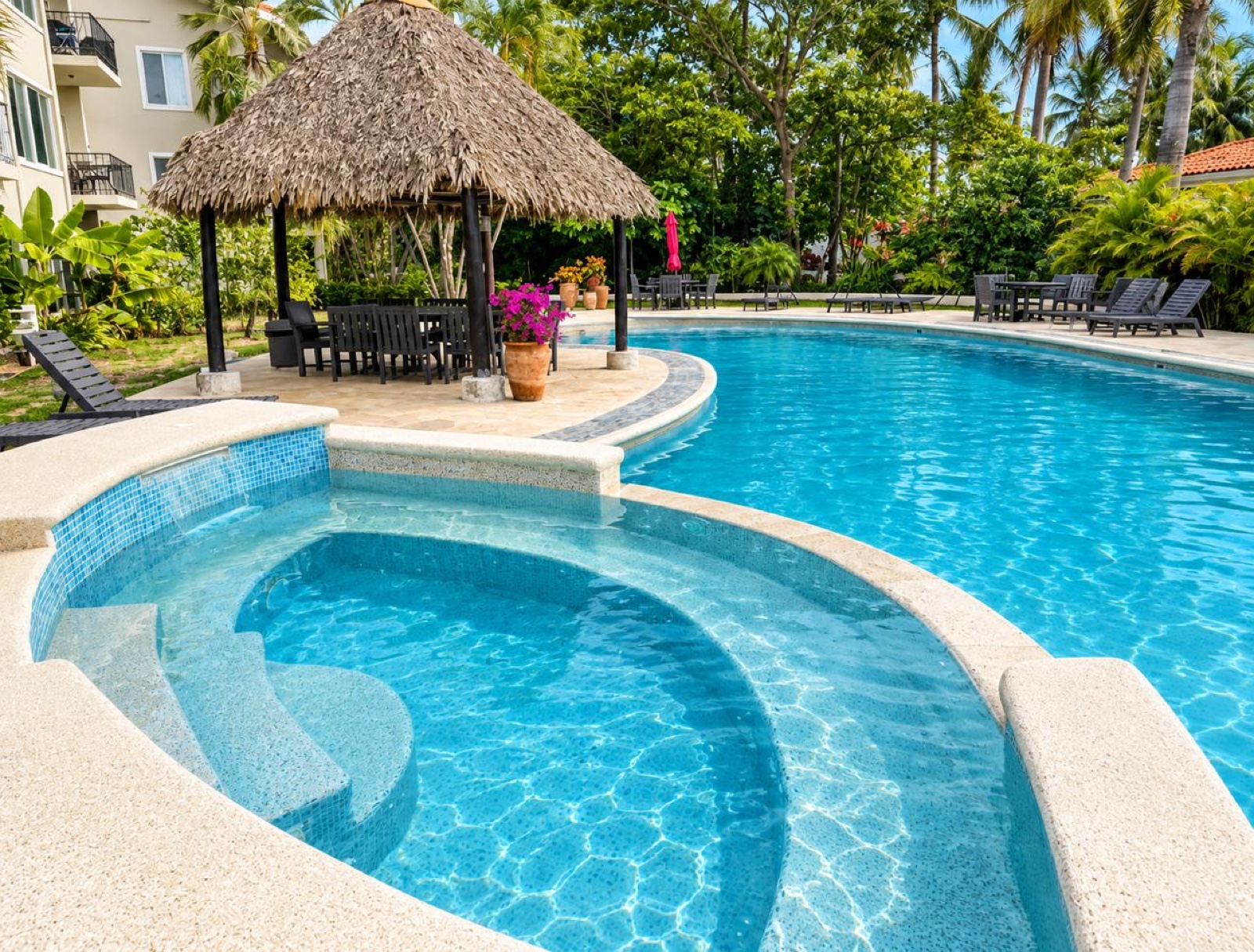 Pool & palapa lounge
